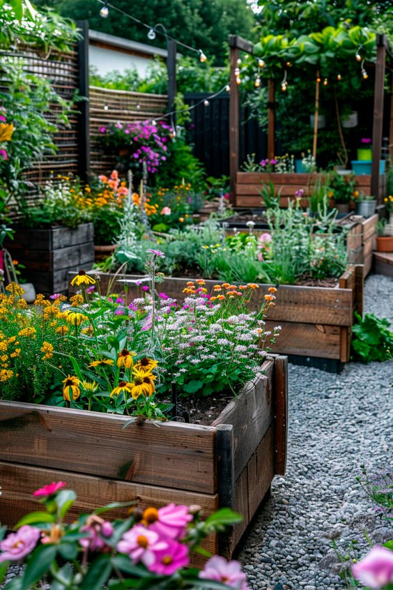 flower garden raised bed