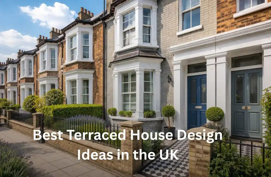Modern terraced house design UK with Victorian terrace homes and renovated front exterior